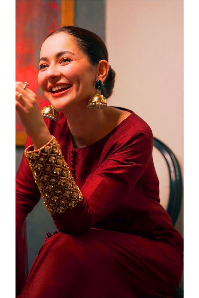 Hania Amir in  Ready to wear - Cherry Red