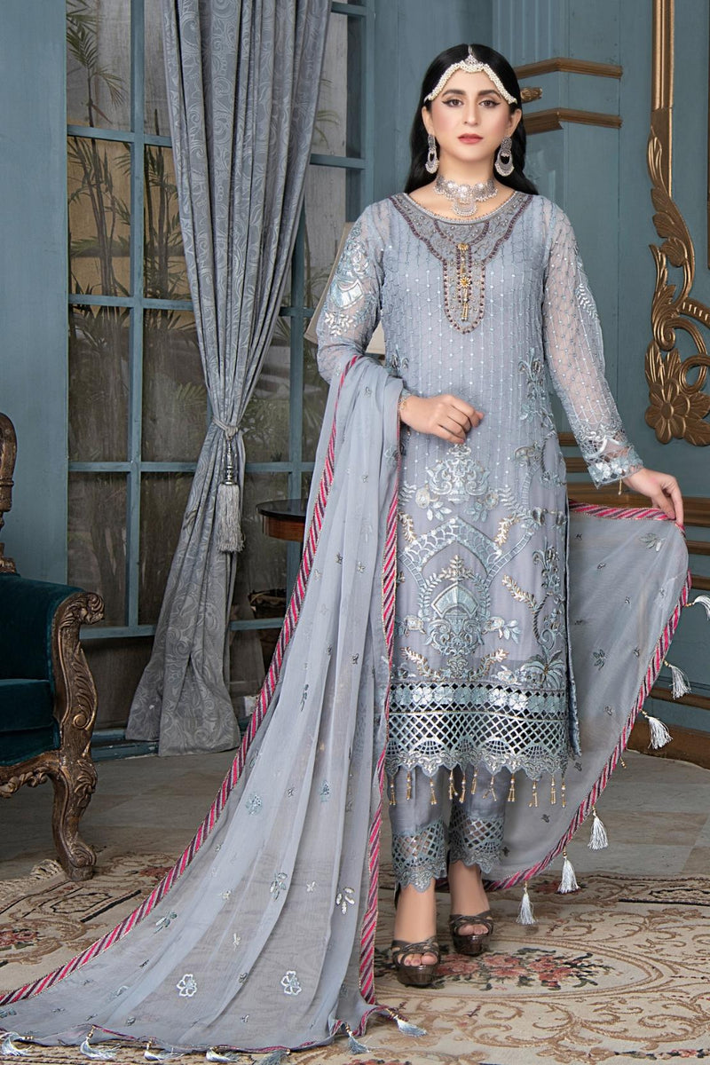 Nawab Begum Semi Pret Heavily embellished Chiffon collection by INSIYA
