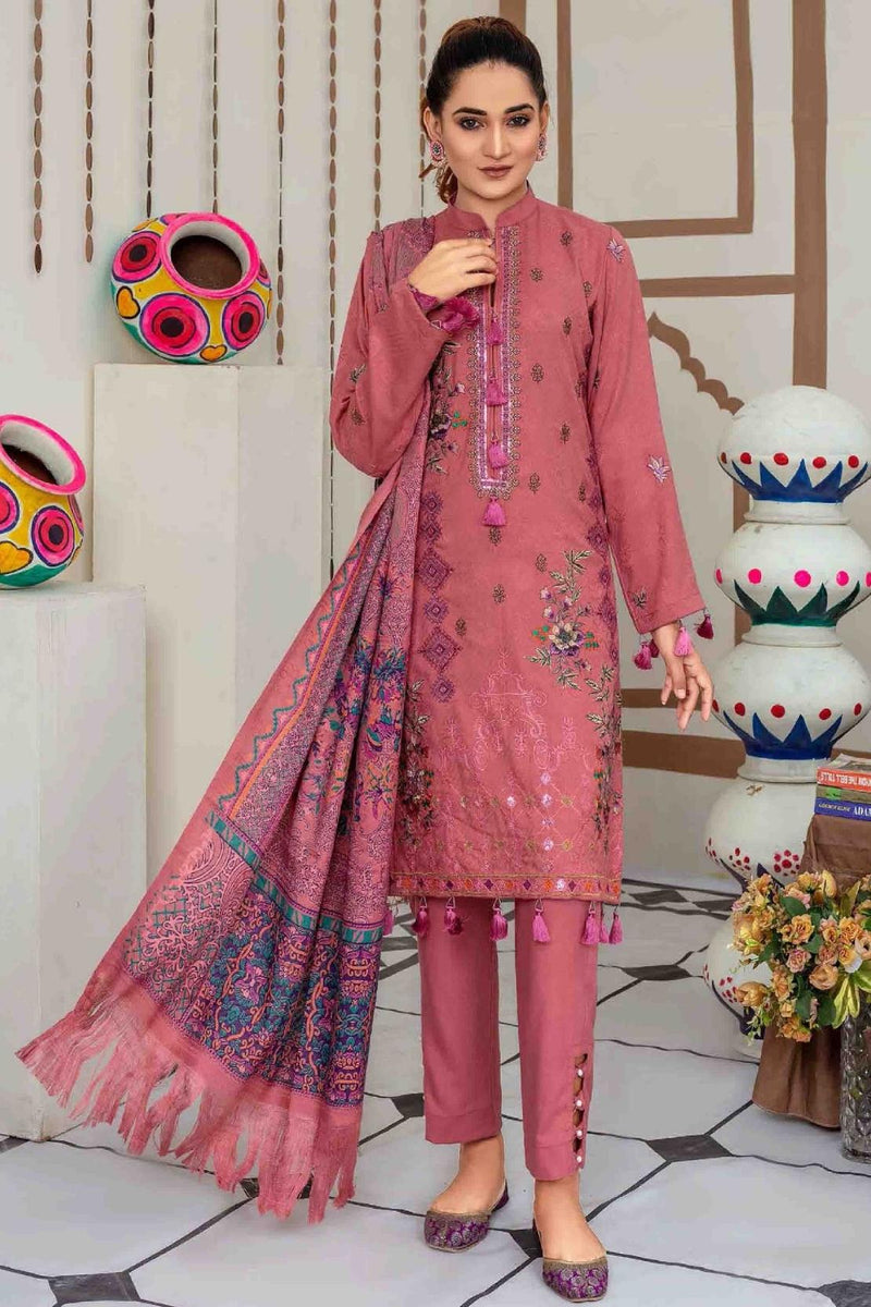 Designer Dhanak 3 pcs suit with a shawl.